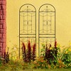 Hrinhom 4-Panel Metal Garden Trellis,Arched Plant Support,Decorative Fence - 4 of 4