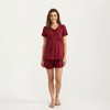 Anna-Kaci Lounge Women's 2-Piece Maternity Pajama Set with Short Sleeve Henley Top and Stretch Shorts - 3 of 4