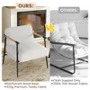 Modern Accent Chair with Metal Frame and Wooden Armrest, Comfortable Reading Chair with Soft Cushion for Bedroom Living Room - 4 of 4