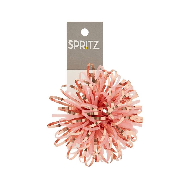 4.5&#34; Tinsel Bow with Pom Poms Pink - Spritz&#8482;, 2 of 4