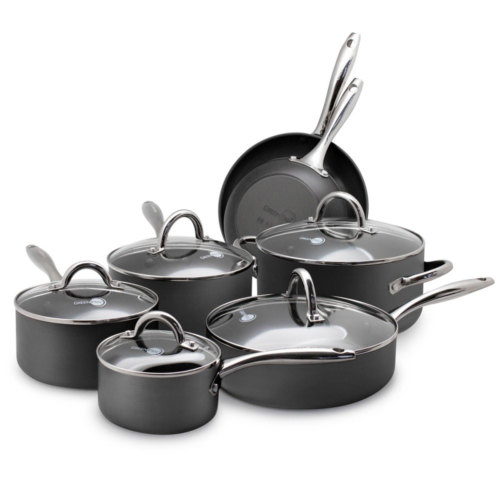 Photos - Pan Green Pan GreenPan Madison 12pc Hard Anodized Ceramic Non-Stick Cookware Set 