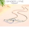 Heart Wings Cubic Zirconia Pendant Chain Necklace Womens Ginger Lyne Collection - 3 of 4