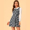 Allegra K Women's Plaid Peter Pan Collar Long Sleeve Mini A-Line Dress - 2 of 4