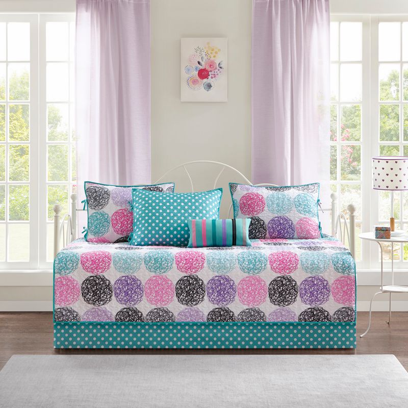 6pc Brittany Reversible Daybed Cover Set Purple, 3 of 9