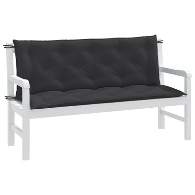 vidaXL Garden Bench Cushions 2 pcs Melange Anthracite 59.1"x19.7"x2.8" Fabric