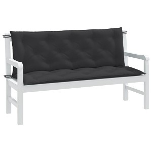 vidaXL Garden Bench Cushions 2 pcs Melange Anthracite 59.1"x19.7"x2.8" Fabric - 1 of 4
