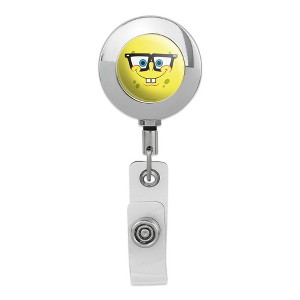 Spongebob Nerd Face Metal Chrome Badge ID Card Holder Clip - 1 of 3
