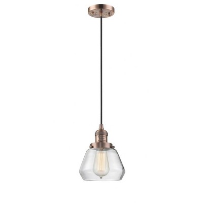 Fulton - 1 Light Cord Hung Mini Pendant In Industrial Style-10 Inches Tall and 7 Inches Wide