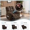 Manual Recliner Chair,Ergonomic Overstuffed Breathable Fabric Reclining Chair with Side Pockets - 4 of 4
