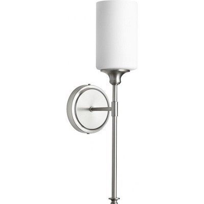 Quorum Lighting Celeste Glass Satin Nickel Wall Sconce, 1 Light, Damp Rated