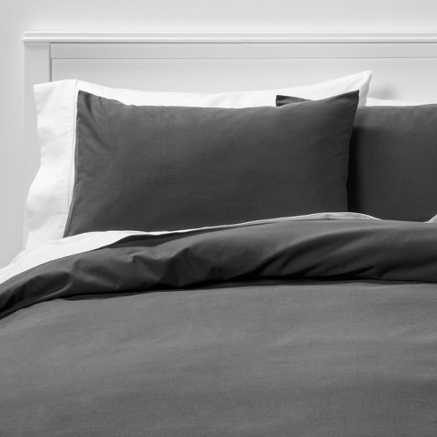 Dark Gray Bedding Sets Plain Duvet Cover Set Twin 100% Cotton -  Israel
