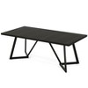 Lirago 70.8" Modern Rectangular Office Desk Sturdy Metal Legs Minimalist Design Home Study Meeting Table Black Wood Grain Top Black - 3 of 4