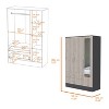 NicBex 71.12"H Armoire Wardrobe Closet Storage Cabinet with 3 Doors & Mirror & 2 Drawers for Bedroom, Gray - 3 of 4