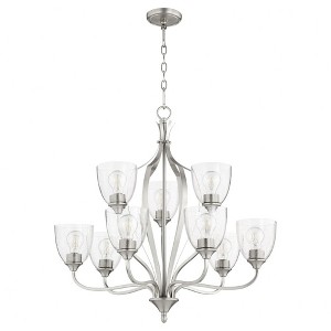 Quorum Lighting Jardin 9-Light Chandelier, Satin Nickel, 30 Width, 28 Height - 1 of 1