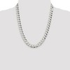 Black Bow Jewelry Men's 10.5mm Sterling Silver Solid Beveled Curb Chain Necklace - 3 of 4