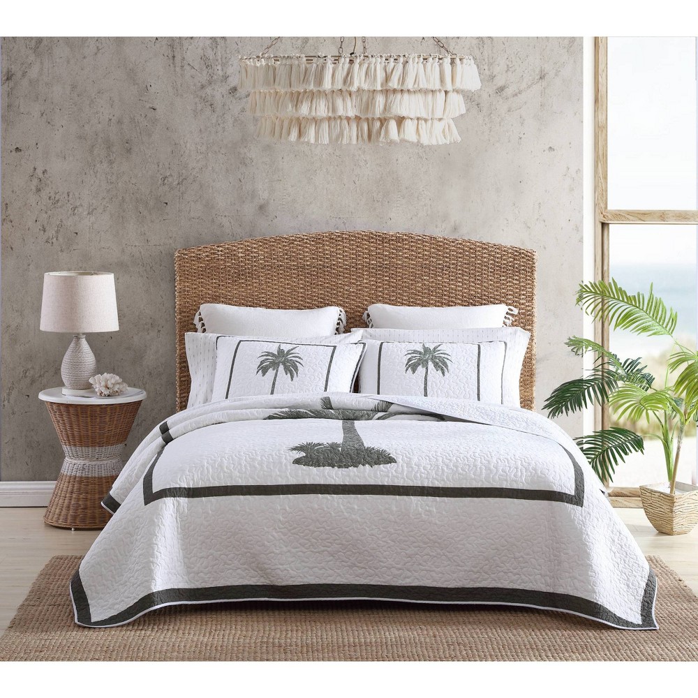 Photos - Duvet Tommy Bahama King Palm Island Quilt & Sham Set Gray  