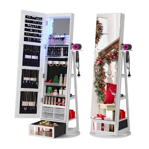 Fredees 22'' Wide Rotatable Jewelry Armoire with Mirror - 1 of 4