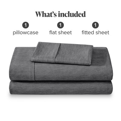 Heathered Gray Twin Microfiber Deep Pocket Sheet Set