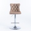 TOAOTBNBOB Velvet Counter Height Bar Stools, Comfortable Barstools with Adjusatble Seat, Kitchen Island Bar Chair with Hand-pulled Button - 2 of 4