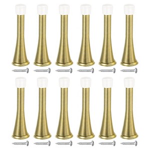 Unique Bargains Spring Steel Thickened Rubber Head Anti-Rust Plating Flexible Door Stop 12 Pcs - 1 of 4