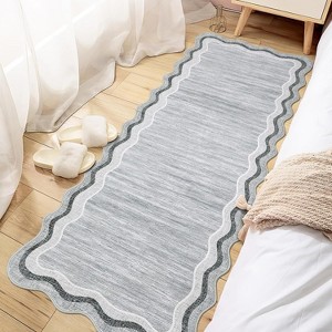 Acekool 2x6 Washable Runner Rug – Non-Slip, Shed-Free & Stain-Resistant Low Pile – Kitchen, Hallway, Laundry, Entryway, Gray - 1 of 4