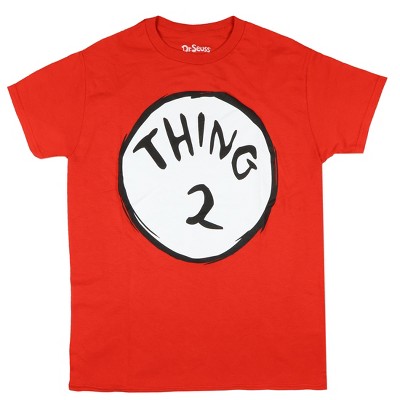 Seven Times Six Dr. Seuss T-Shirt Men's The Cat In The Hat Thing 1 & Thing 2 Tee Red
