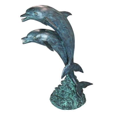 Design Toscano Twin Dolphins in Tandem Bronze Garden Statue