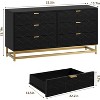 Dresser for Bedroom, 53.5" Large Dresser Organizer, 6 Drawer with Golden Metal Handle and Legs, Modern Chest of Drawers, White Dressers with Drawers - 2 of 4