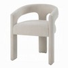 Royal Hampton Set of 2 Side Dining Chair, Rounded Back, Modern White Chenille - 2 of 4