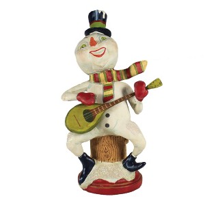 9.75 In Strumming Snowman Banjo Singing Figurines - 1 of 3