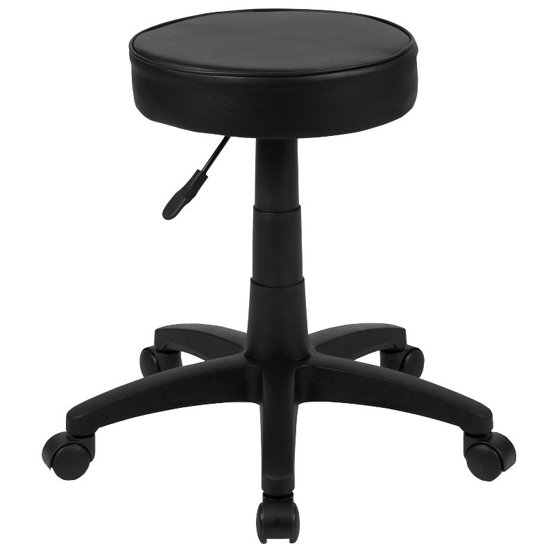 Flash Furniture Black Adjustable Doctors Stool on Wheels with Ergonomic Molded Seat, 1 of 11
