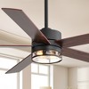 Airsurfer 65" Black Dual-Tone Wood Blade Ceiling Fan with E26 Light Socket, Remote Control & 6-Speed Quiet DC Motor  ( 5 -Blade ) - 4 of 4