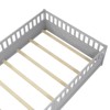 Sapphtopaz Bed Frame Floor Bed with High Guardrails and Door for Kids Wooden Bedroom Furniture, Easy Assembly, Gray - 2 of 4