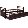 Sapphtopaz Twin Size Pine Wood Bed Frame, Platform Bed with Headboard, Footboard, Trundle & Storage Drawers for Small Bedrooms, Teens & Guest Rooms - 4 of 4