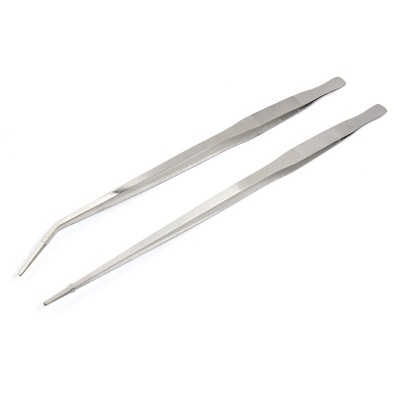 Unique Bargains Aquarium Fish Tank Tools Set Straight Tweezers for Plant Grass 2 Pcs