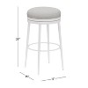 Aubrie Backless 26" Swivel Counter Height Barstool Off White/Silver - Hillsdale Furniture: Round Upholstered Metal Frame - 3 of 4