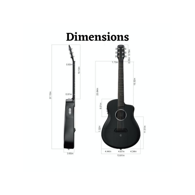 Joytar J1 PRO Full Carbon Fiber Acoustic Guitar 36 inch With Pickup and Gig Bag, 3 of 13
