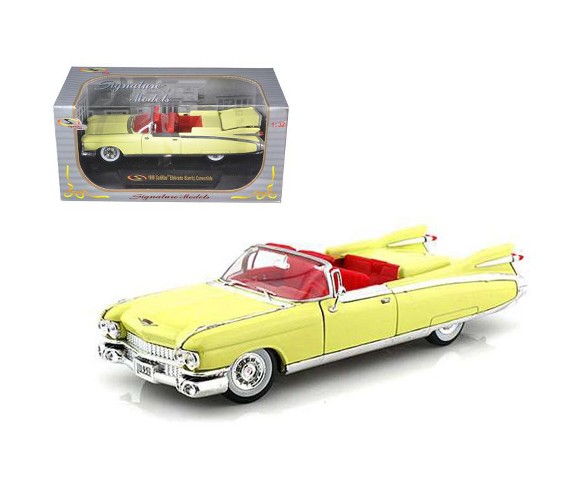 1959 Cadillac Eldorado Biarritz Convertible Yellow 1/32 Diecast Model Car by Signature Models