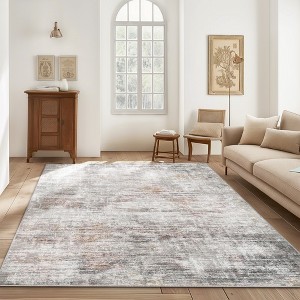 ABYNOW Area Rug – Machine Washable Soft Modern Abstract Carpet Non-Slip Floor Rug - 1 of 2