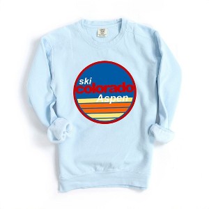 Simply Sage Market Women's  Garment Dyed Graphic Sweatshirt Aspen Ski Resort - 1 of 4