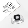 EVERLY JEWELRY | Sterling Silver 2 1/3 CT TGW Square Black Onyx and 1/6 CT TW Diamond Men's Ring - 4 of 4