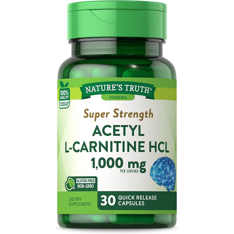 Nature's Truth Acetyl L-Carnitine HCL 1000mg (ALCAR) | 30 Capsules, 1 of 5