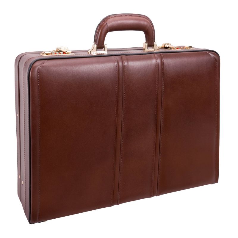 McKlein Coughlin Leather 4.  Expandable Attache Briefcase - Brown, 3 of 9