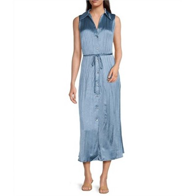 Women's Sleveless Pleated Dress - current air