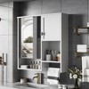 Spassway 28"H White Modern Bathroom Medicine Cabinet with Mirror and Towel Bar Wall Mounted Storage - 3 of 4