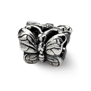Black Bow Jewelry Sterling Silver Polished Butterfly Bead Charm - 1 of 3