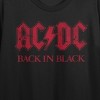 ACDC Back In Black Women’s Black Crew Neck Short Sleeve Crop Top - 2 of 3