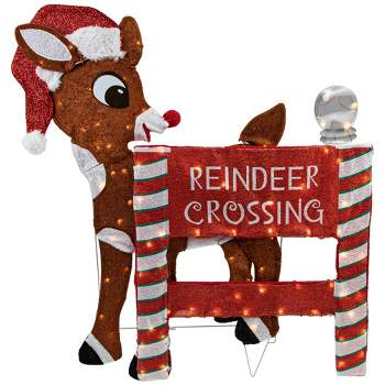 Northlight 36" LED Lighted Rudolph Reindeer Crossing Outdoor Christmas Sign Decoration