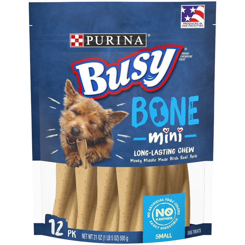 Purina Busy Bone Mini Chewy Pork Flavor Dog Treats, 1 of 10