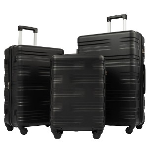 3 Pieces Suitcase Set, Portable Lightweight Hardshell Travel Luggage With TSA Lock &  Spinner Wheel For Travel, Business (20''24''28'') - 1 of 4